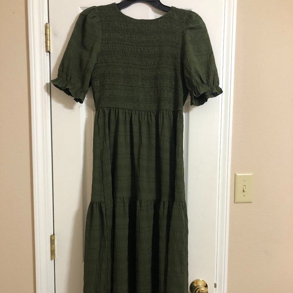 Shein Breezaya Shirred Dress - Green - Medium